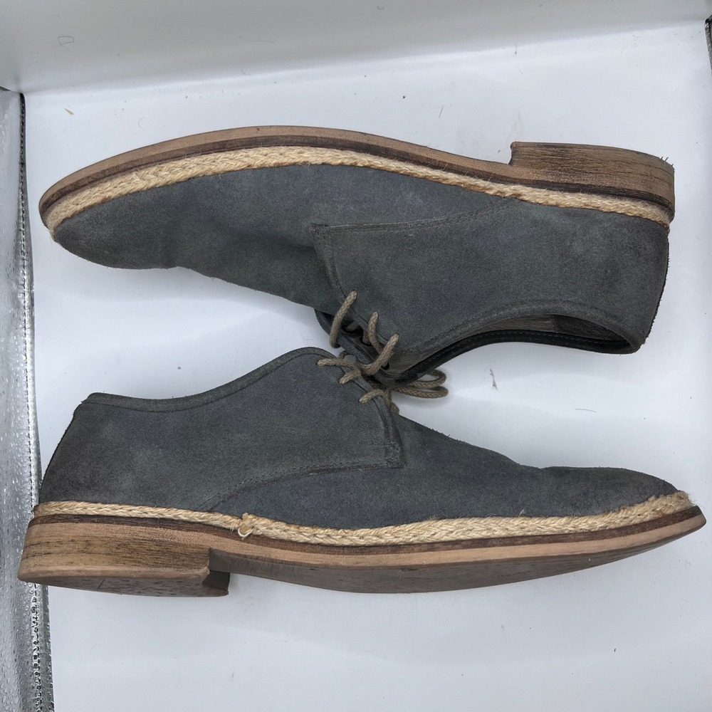 Rogue Suede Oxford Mens 11 Grey Jute‎ Rope Welt Derby Dress Shoes